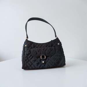 Vera Bradley Black Quilted Microfiber shoulder bag purse